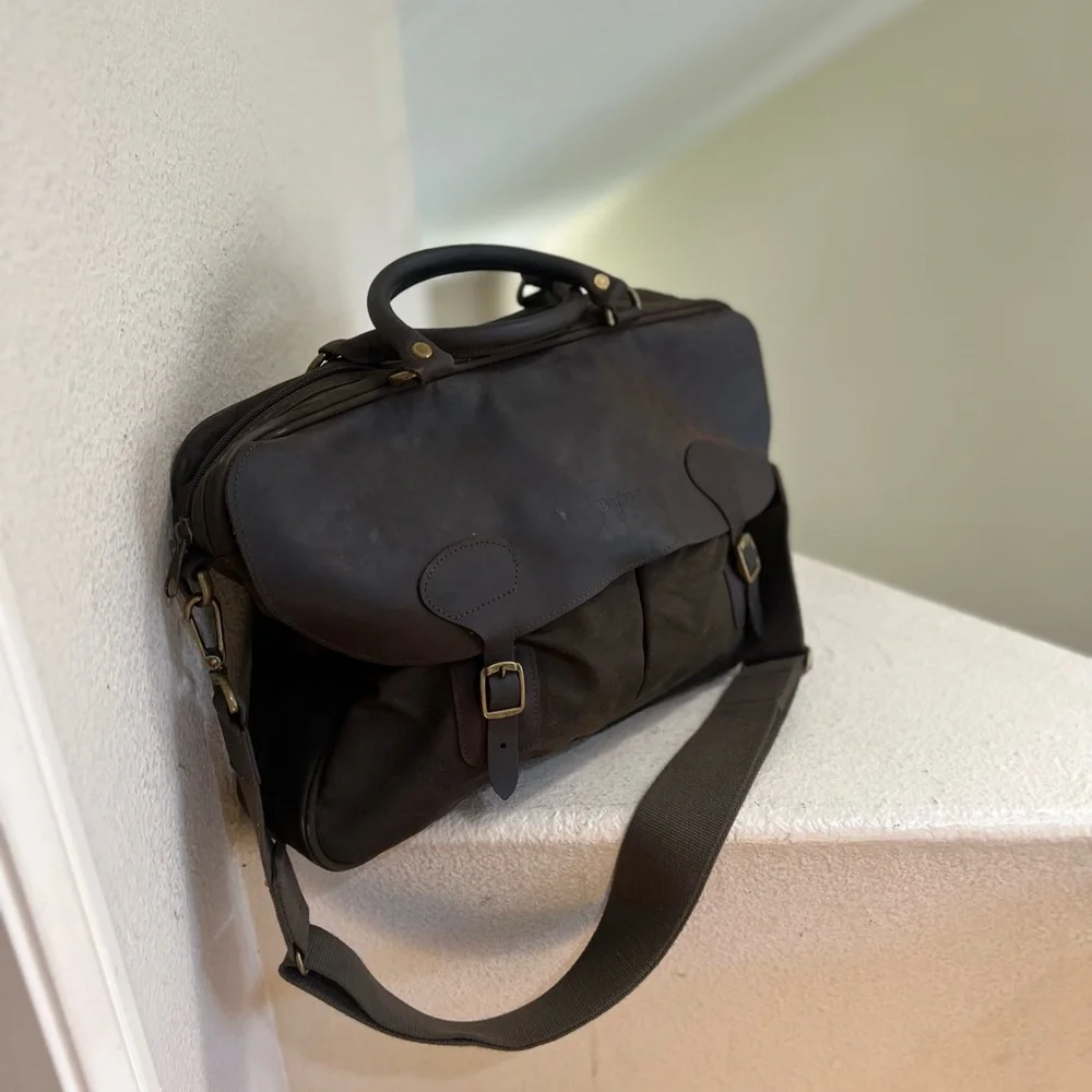 Barbour Messenger Bag Brown Wax Leather Tarras Laptop Satchel Shoulder Briefcase